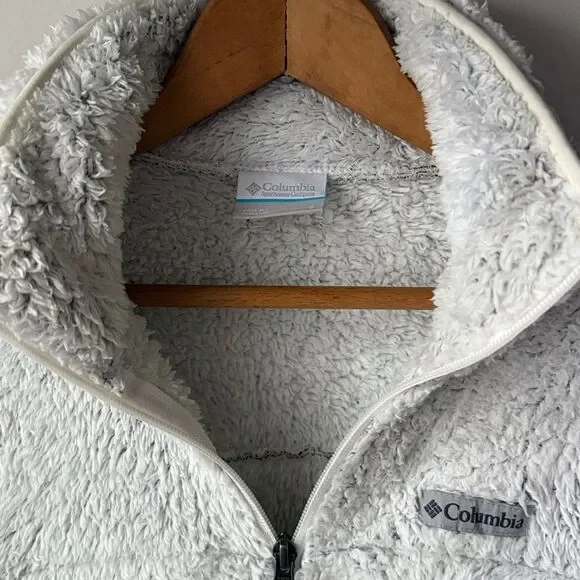 Columbia Gray Cloudy Day Fuzzy Soft Fleece Full Zip Jacket - Picture 4 of 6